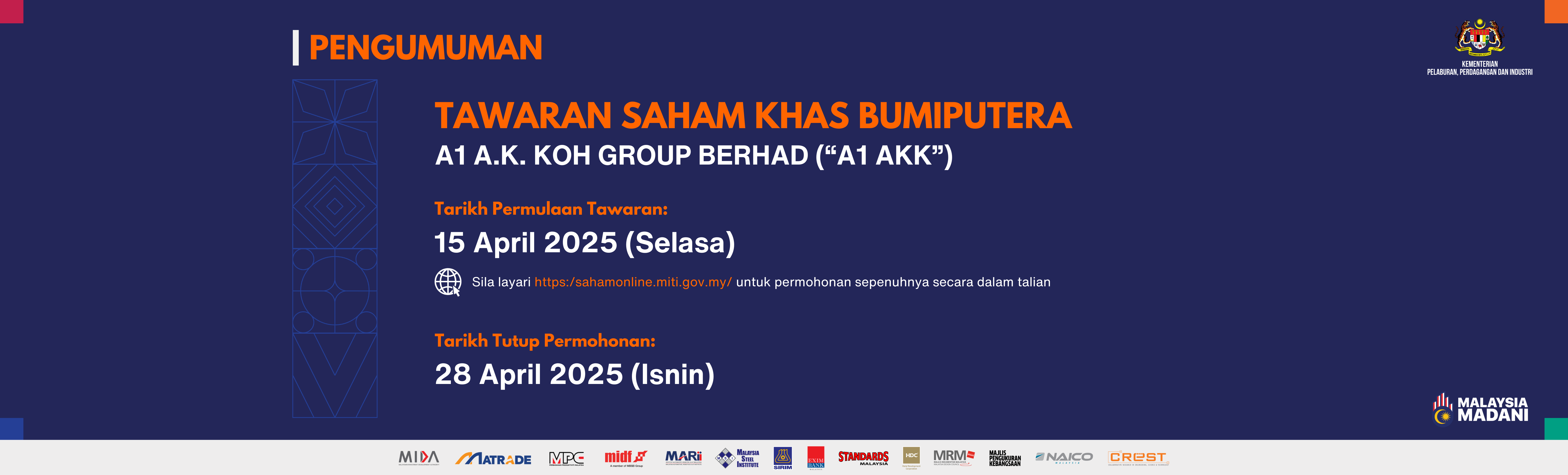TAWARAN SAHAM KHAS BUMIPUTERA A1 AKK